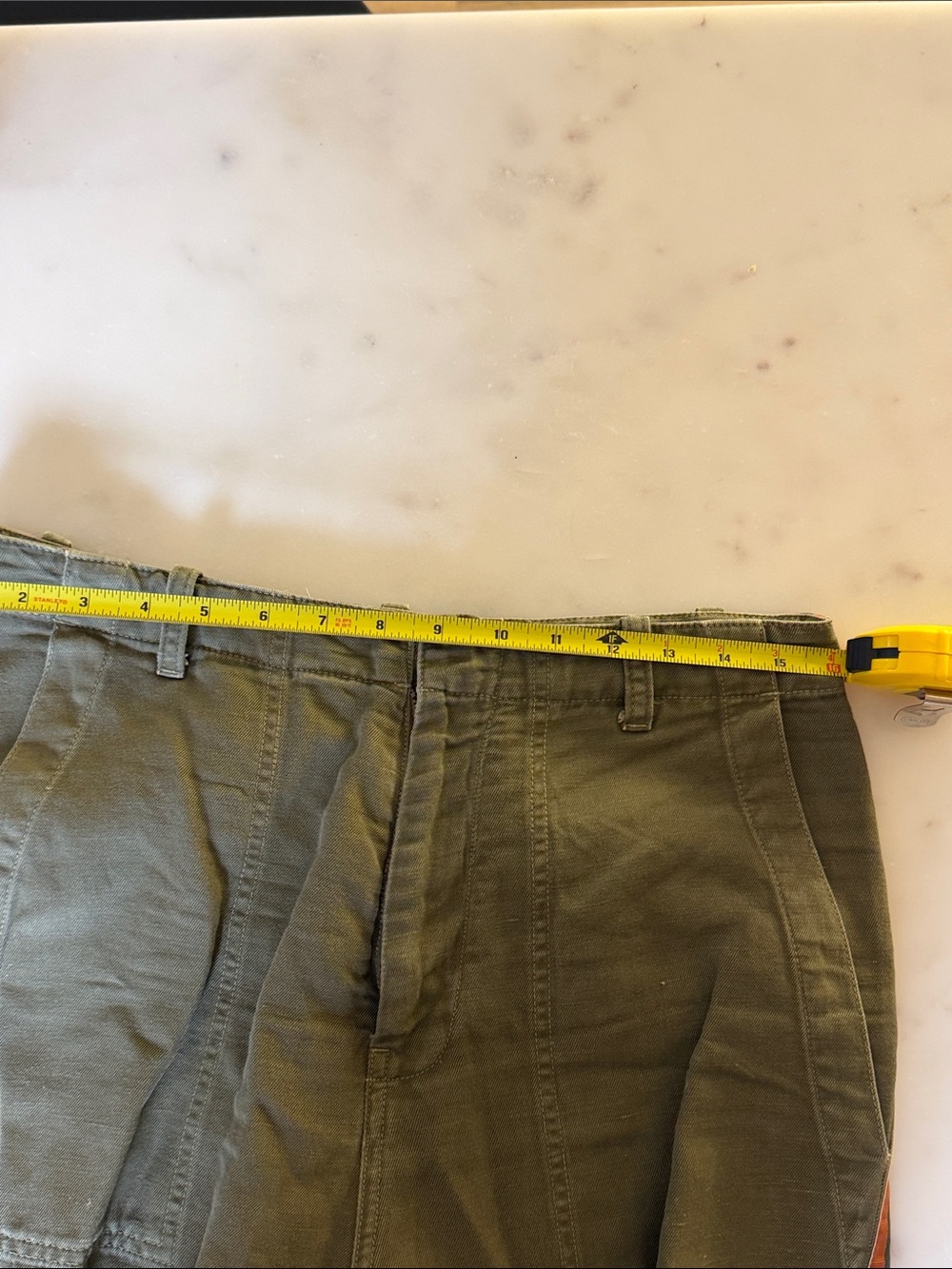 Nili Lotan Olive Green Utility Pants with Orange Stripe - Picture 6 of 7